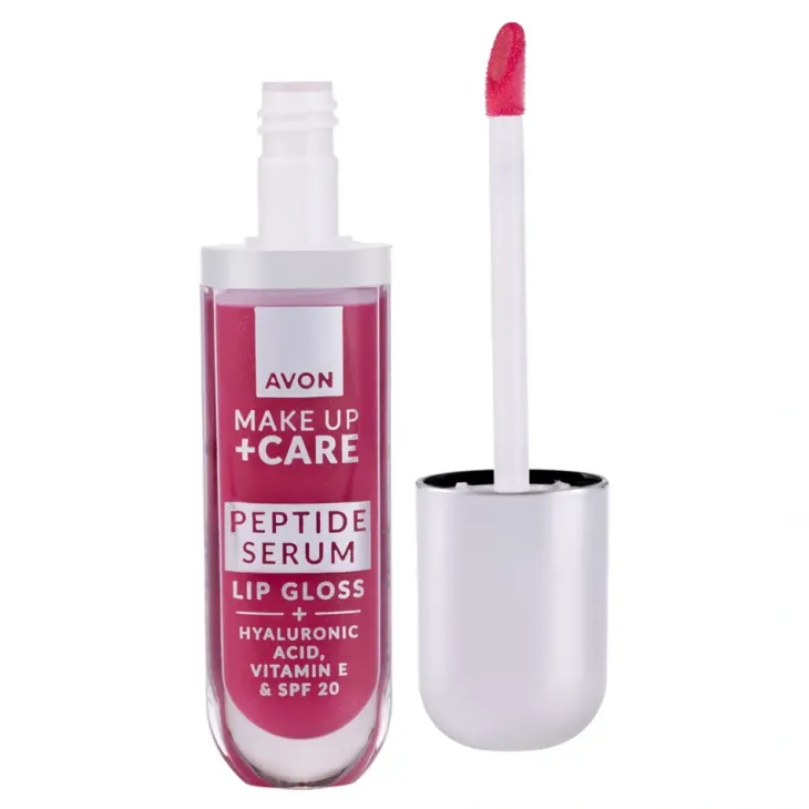 Avon Make Up + Care Peptide Serum błyszczyk-serum do ust z peptydami i SPF20 Dewy Pink 7 ml