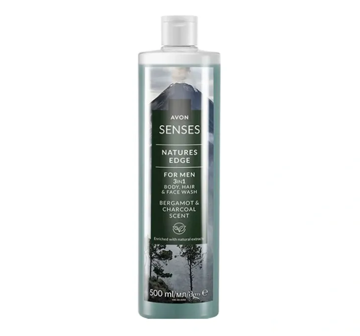Avon Senses żel do mycia ciała i włosów dla mężczyzn 3w1 Natures Edge 500 ml