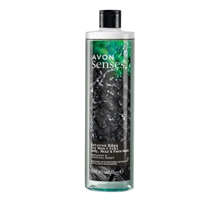 Avon Senses żel do mycia ciała i włosów dla mężczyzn 3w1 Natures Edge 500 ml