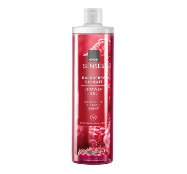 Avon Senses kremowy żel pod prysznic Raspberry Delight 500 ml