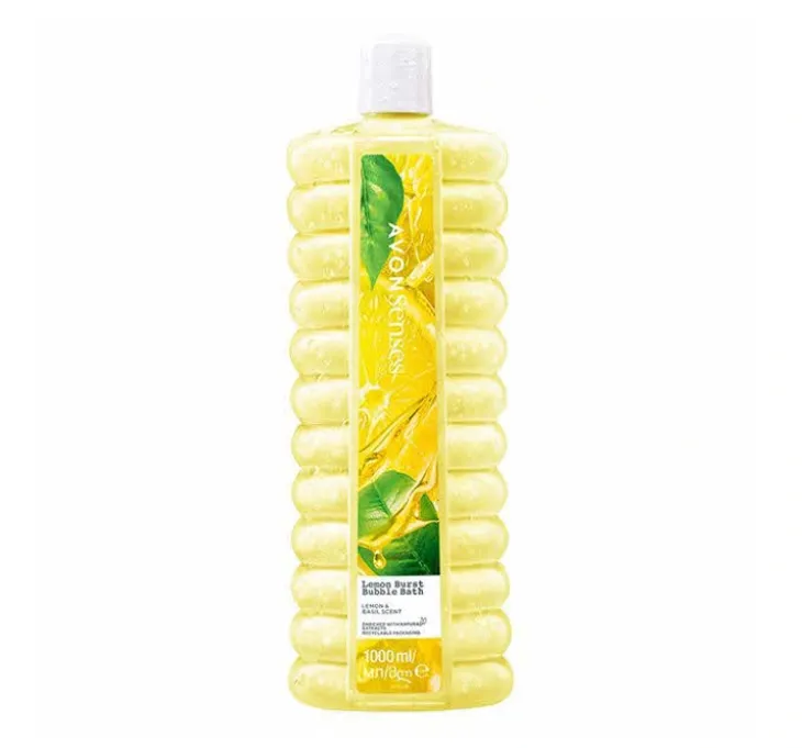 Avon Senses Lemon Burst Bubble Bath płyn do kąpieli Cytryna i Bazylia 1000 ml