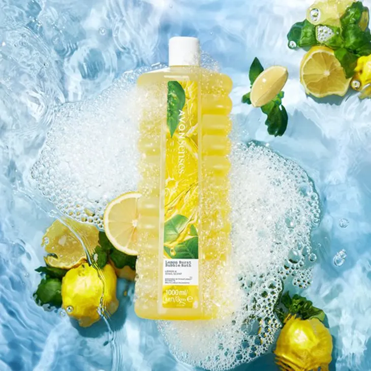 Avon Senses Lemon Burst Bubble Bath płyn do kąpieli Cytryna i Bazylia 1000 ml