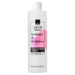 Avon Sk!n Gentle Panthenol + Cica Extract delikatny płyn micelarny + tonik do twarzy 2w1 do skóry wrażliwej 400 ml