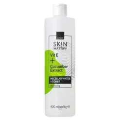 Avon Sk!n Mattify Vit E + Cucumber Extract matujący płyn micelarny + tonik do twarzy 2w1 400 ml