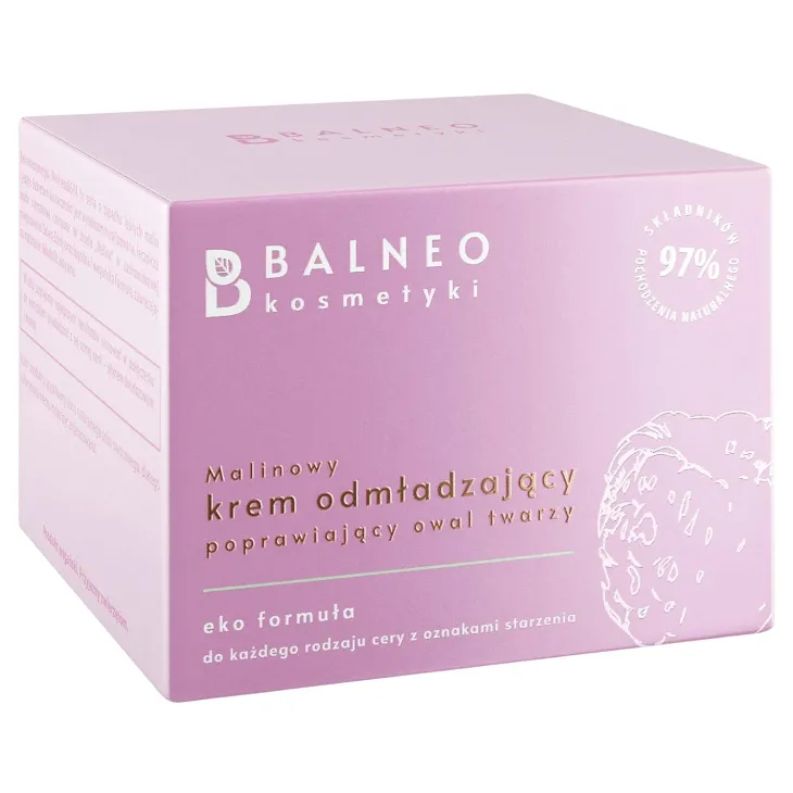 Balneokosmetyki malinowy krem odmładzający poprawiający owal twarzy 50 ml