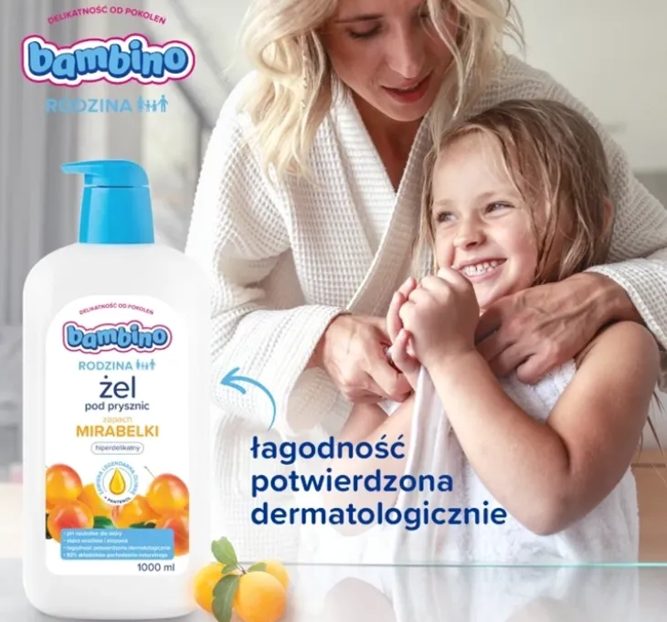 Bambino Rodzina żel pod prysznic hiperdelikatny Mirabelka 1000 ml