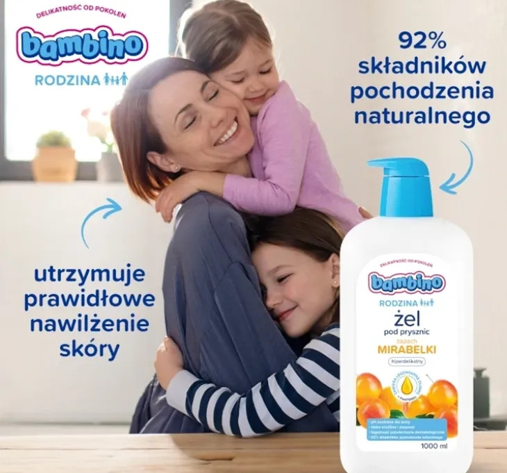 Bambino Rodzina żel pod prysznic hiperdelikatny Mirabelka 1000 ml