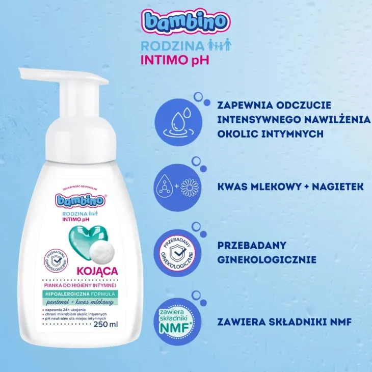 Bambino Rodzina Intimo pH kojąca pianka do higieny intymnej 250 ml