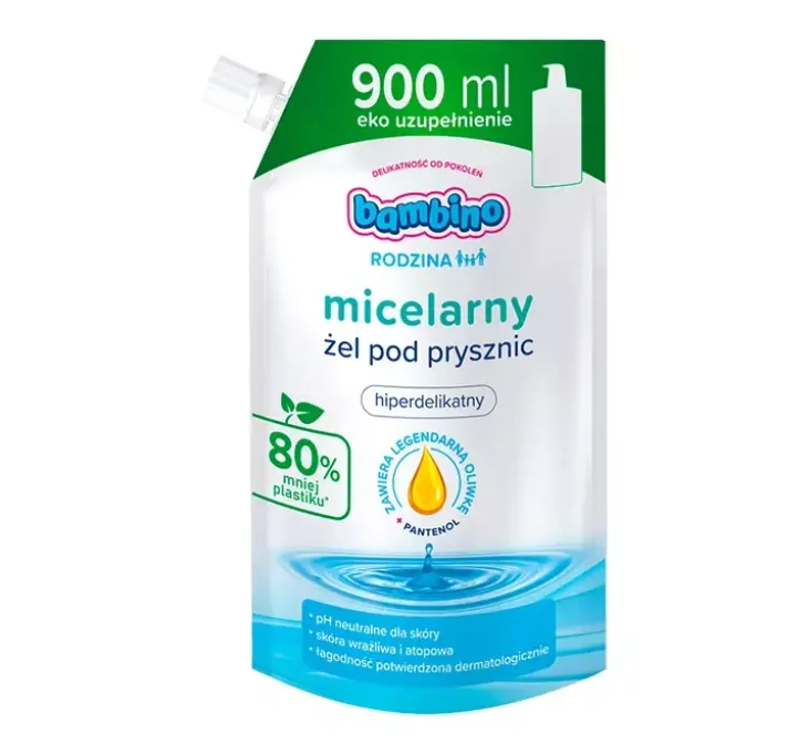 Bambino Rodzina micelarny żel pod prysznic hiperdelikatny Refill 900 ml