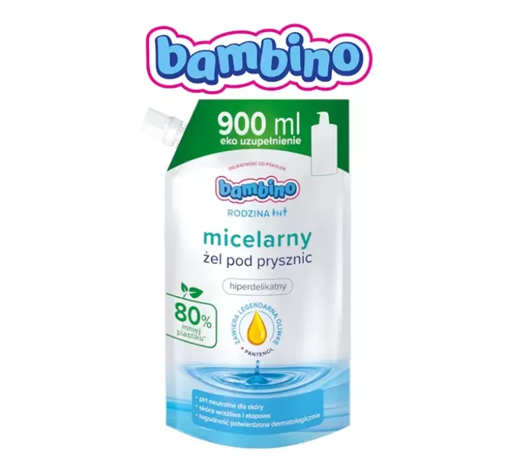 Bambino Rodzina micelarny żel pod prysznic hiperdelikatny Refill 900 ml