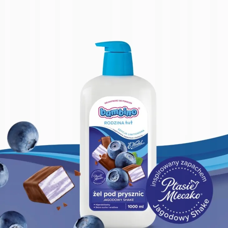Bambino Rodzina x Wedel żel pod prysznic Jagodowy Shake 1000 ml