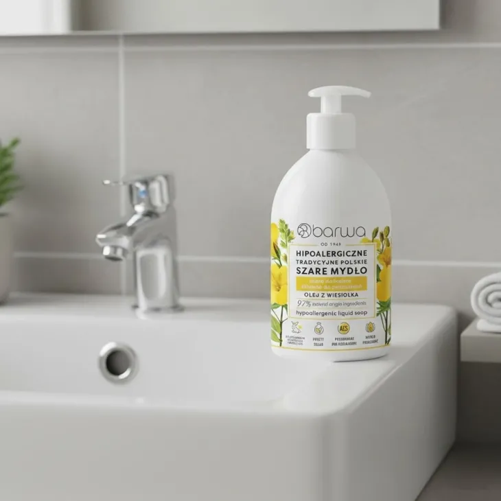 Barwa Hipoalergiczna tradycyjne polskie szare mydło w płynie Olej z Wiesiołka 500 ml