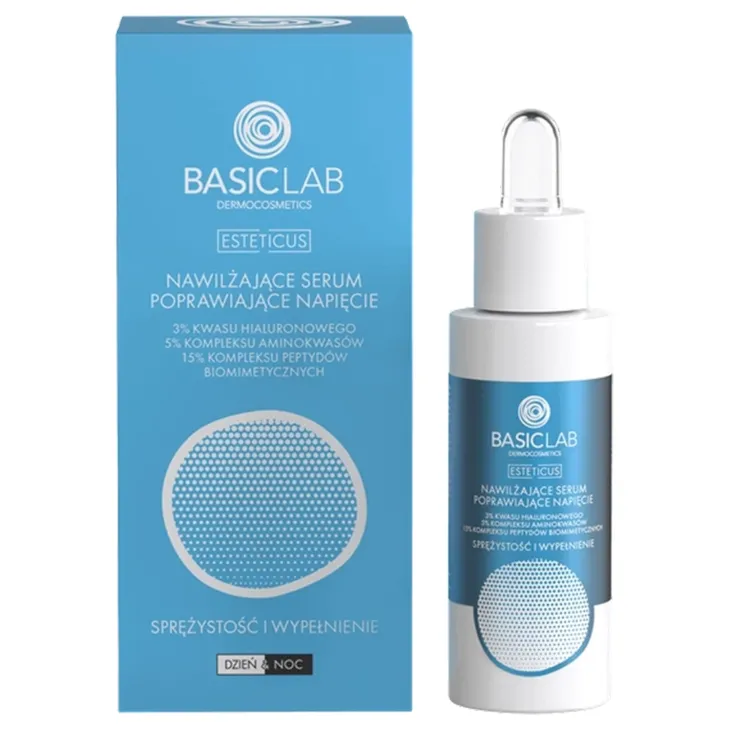 BasicLab Esteticus nawilżające serum poprawiające napięcie 3% kwasu hialuronowego 30 ml