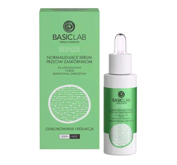 BasicLab Esteticus normalizujące serum przeciw zaskórnikom na dzień i na noc 30 ml