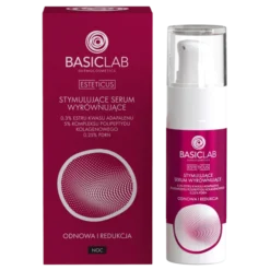 BasicLab Esteticus stymulujące serum wyrównujące na noc 0,3% estru kwasu adapalenu Odnowa i Redukcja 30 ml