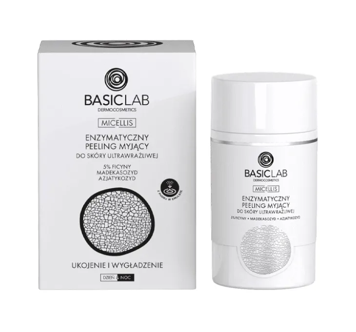BasicLab Micellis enzymatyczny peeling myjący do skóry ultrawrażliwej 35 g