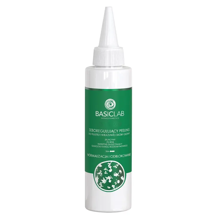 BasicLab Trichologis seboregulujący peeling do tłustej i wrażliwej skóry głowy 150 ml