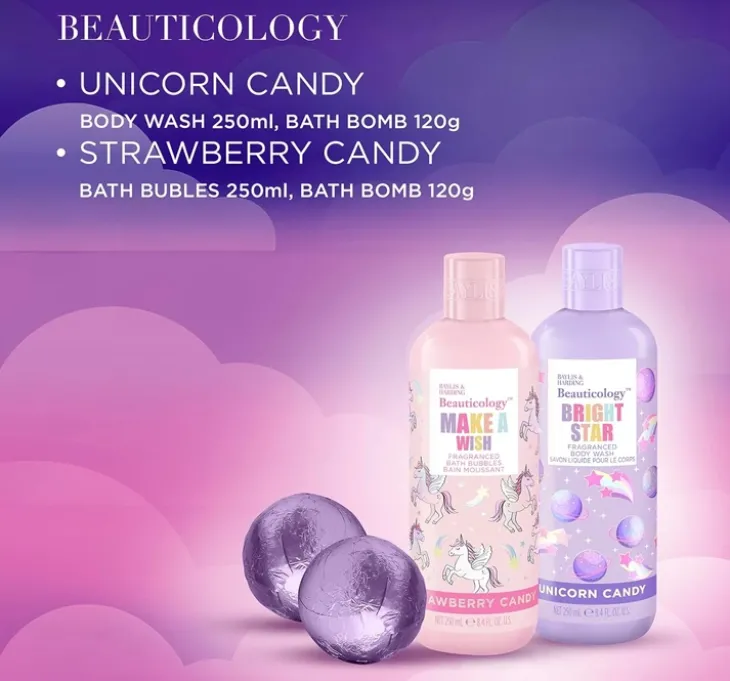 Baylis & Harding Beauticology zestaw prezentowy pianka do kąpieli 250 ml + żel pod prysznic 250 ml + kule do kąpieli 2 x 120 g