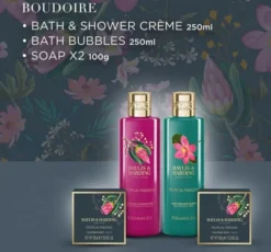 Baylis & Harding Boudoire zestaw prezentowy krem pod prysznic i do kąpieli 250 ml + pianka do kąpieli250 ml + mydło w kostce 2 x 100 g