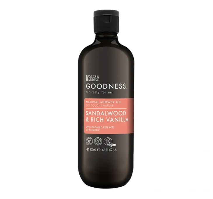 Baylis & Harding Goodness Men's Sandalwood & Rich Vanilla żel pod prysznic dla mężczyzn 500 ml