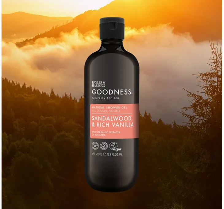 Baylis & Harding Goodness Men's Sandalwood & Rich Vanilla żel pod prysznic dla mężczyzn 500 ml