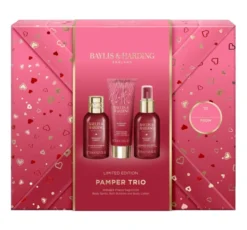 Baylis & Harding Midnight Cherry zestaw prezentowy pianka do kąpieli 100 ml + spray do ciała 95 ml + balsam do ciała 50 ml