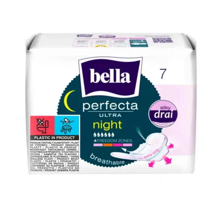 Bella Perfecta Ultra Night Green podpaski higieniczne ze skrzydełkami 7 sztuk