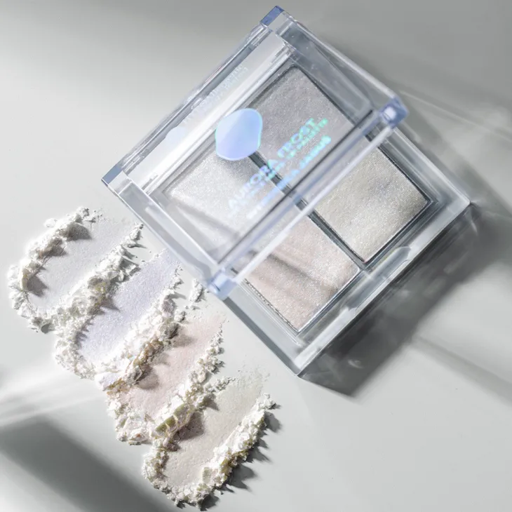 Bell Hypoallergenic x Weronika Jaguś Aurora Frost paletka rozświetlaczy do makijażu oczu i twarzy 01 10,4 g