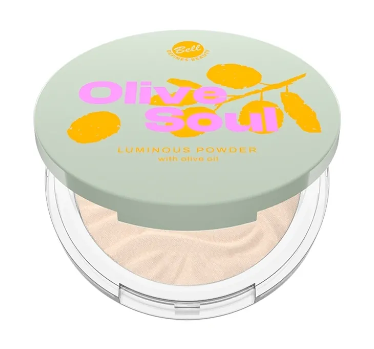 Bell Olive Soul prasowany puder rozświetlający do twarzy 01 Devy Olive 6,5 g