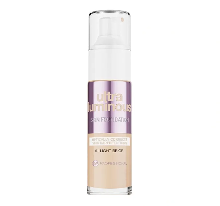 Bell Professional Ultra Luminous wegański podkład rozświetlający 01 Light Beige 30 g
