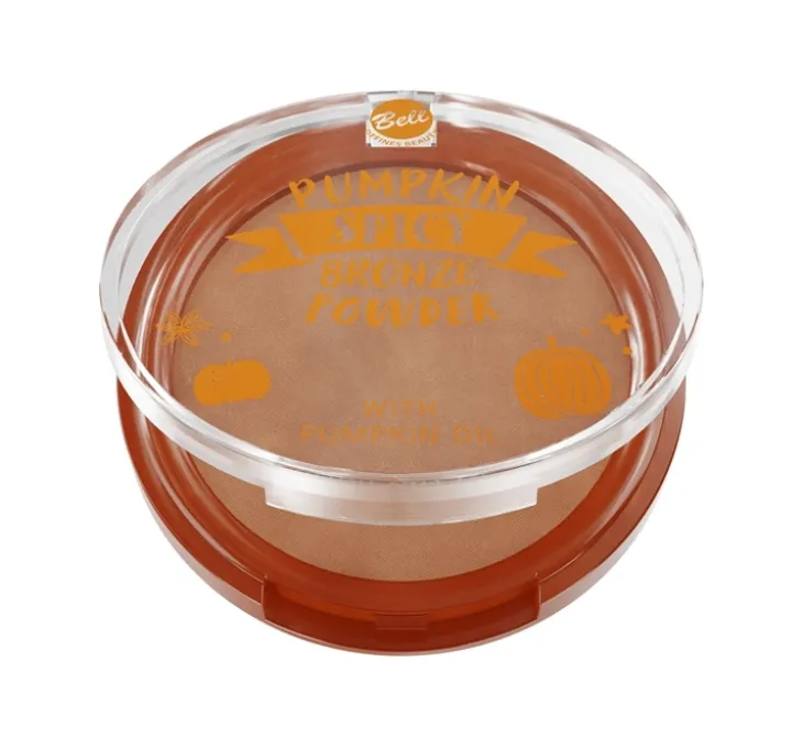 Bell Pumpkin Spicy Bronze Powder satynowy bronzer do twarzy z olejem z dyni 01 Spicy Caramel 9,5 g