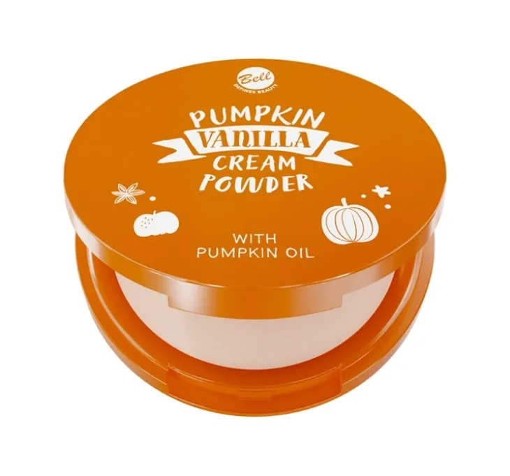 Bell Pumpkin Vanilla Cream Powder puder utrwalający makijaż z olejem z dyni 01 Spicy Vanilla 10,5 g