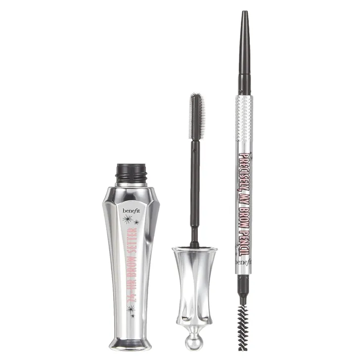 Benefit Cosmetics 2 Brow Bigshots kredka do brwi Precisely My Brow Eyebrow Pencil 4 Warm Deep Brown 0,08 g + utrwalający żel do brwi 24-Hour Brow Setter 7 ml