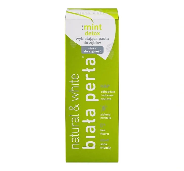 Biała Perła Natural & White Mint Detox wybielająca pasta do zębów bez fluoru 75 ml