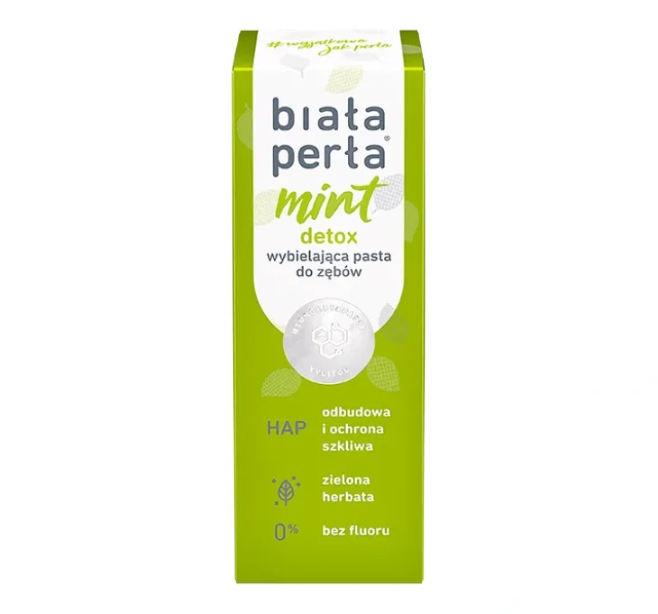 Biała Perła Natural & White Mint Detox wybielająca pasta do zębów bez fluoru 75 ml