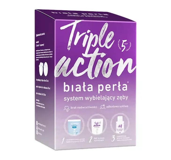 Biała Perła Triple Action zestaw do wybielania zębów
