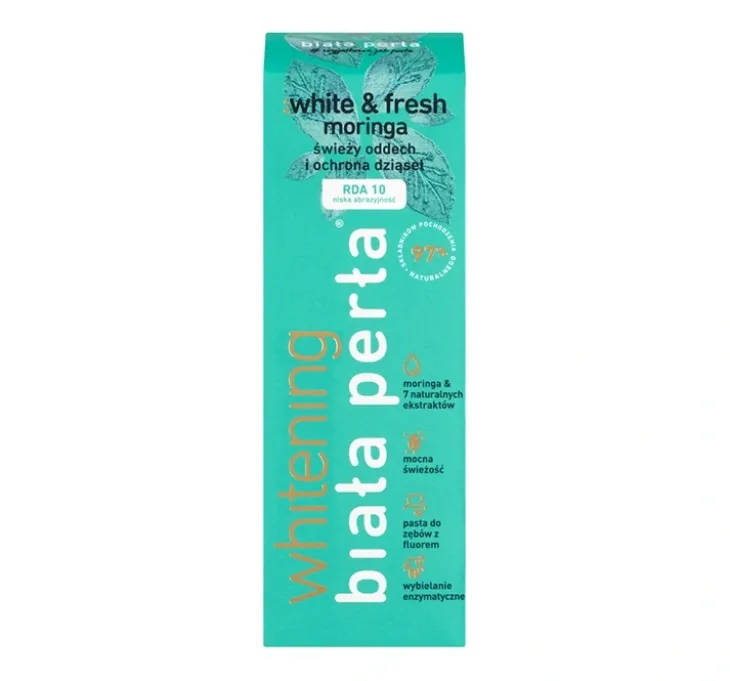 Biała Perła Whitening White & Fresh Moringa odświeżająca pasta do zębów 75 ml