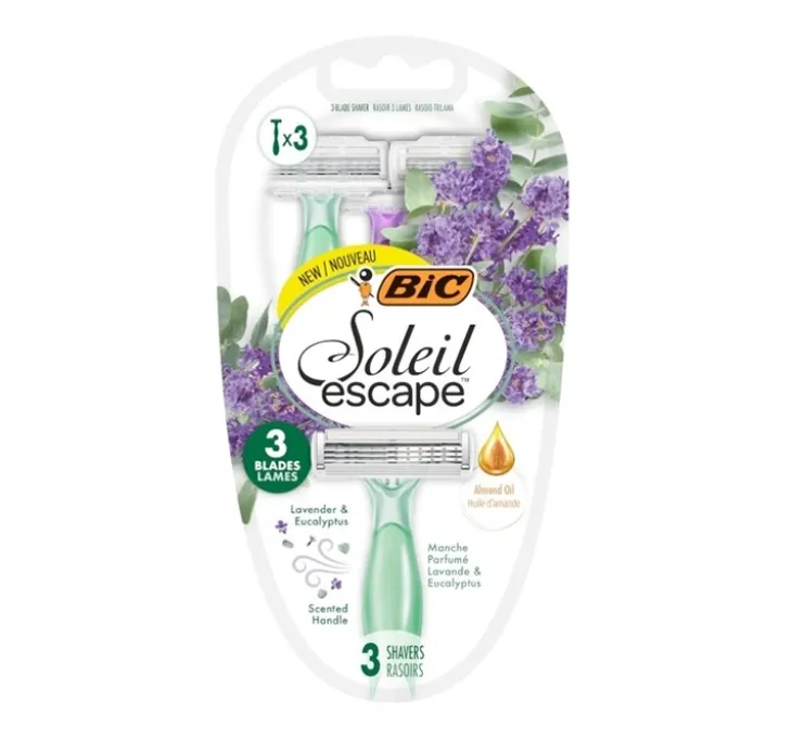 BIC Soleil Escape jednorazowe maszynki do golenia dla kobiet Lawenda & Eukaliptus 3 sztuki