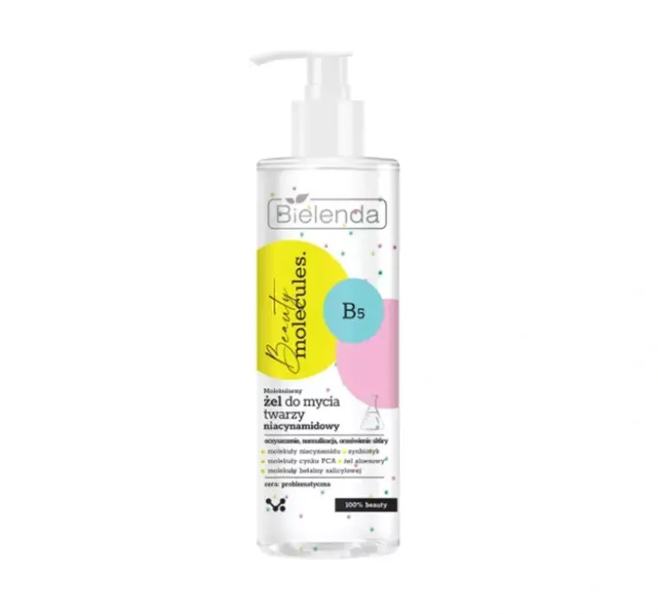 Bielenda Beauty Molecules molekularny żel niacynamidowy do mycia twarzy 195 g
