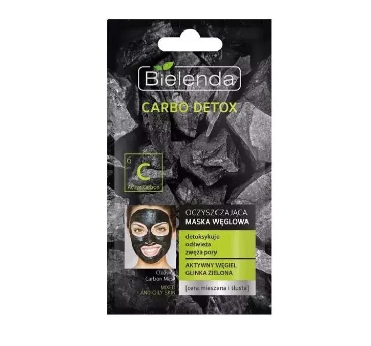 Bielenda Carbo Detox maska węglowa Glinka Zielona 8 g