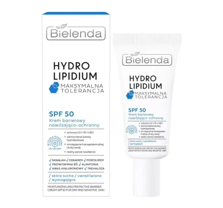Bielenda Hydro Lipidium nawilżająco-ochronny krem barierowy SPF50 30 ml