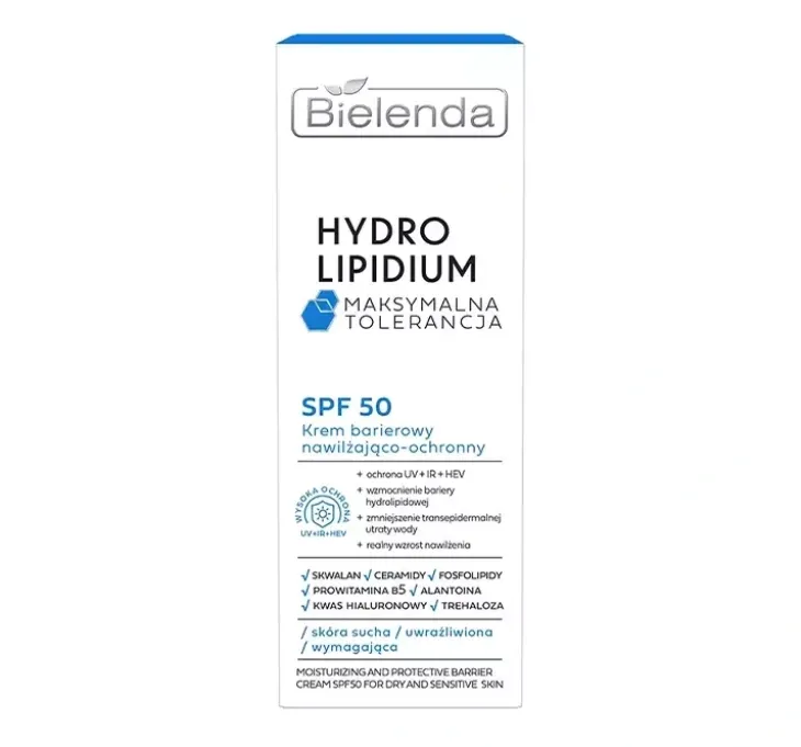 Bielenda Hydro Lipidium nawilżająco-ochronny krem barierowy SPF50 30 ml
