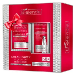 Bielenda Kolagenowy Stymulator Młodości zestaw prezentowy krem do twarzy 50+ 50 ml + krem pod oczy i wokół ust 15 ml