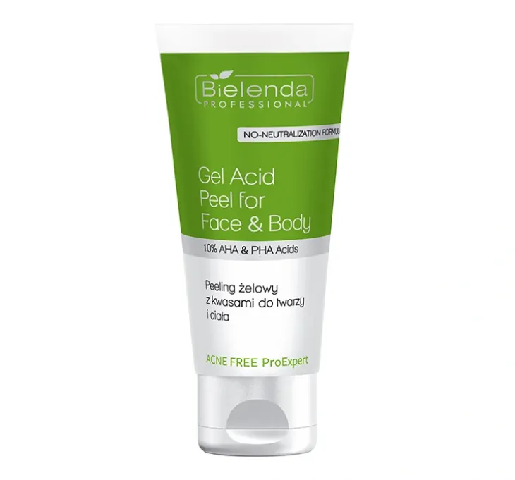 Bielenda Professional Acne Free Proexpert żelowy peeling do twarzy i ciała z kwasami 150 ml