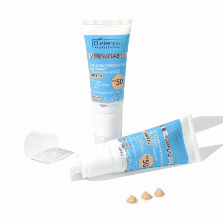 Bielenda Professional Supremelab Hydra Glow ochronny hydro-krem do twarzy z formułą tonującą CC SPF50 40 ml