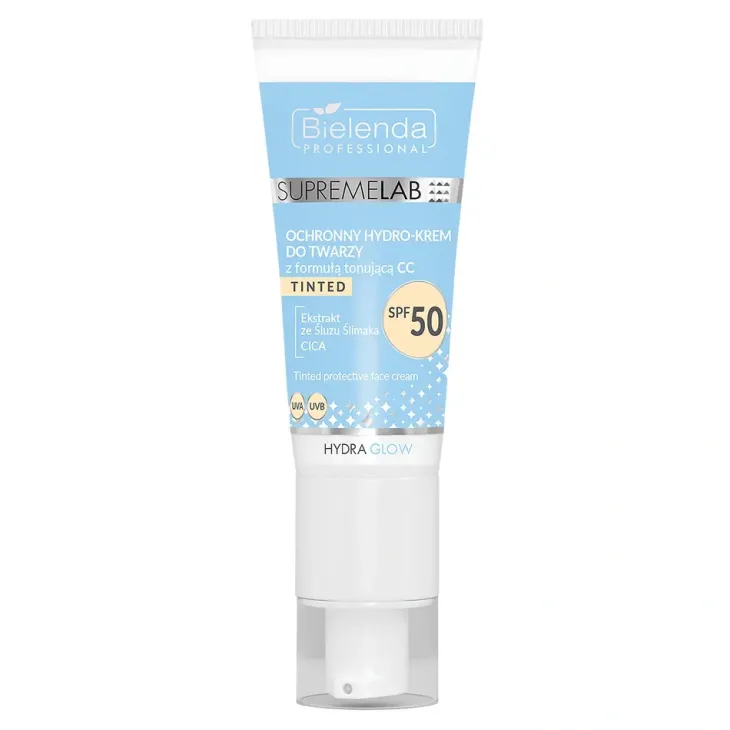Bielenda Professional Supremelab Hydra Glow ochronny hydro-krem do twarzy z formułą tonującą CC SPF50 40 ml