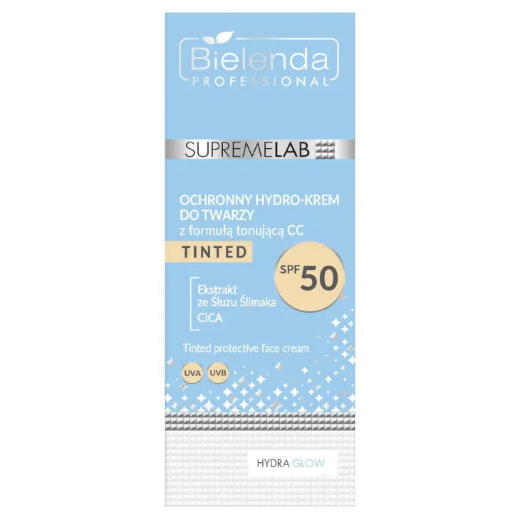 Bielenda Professional Supremelab Hydra Glow ochronny hydro-krem do twarzy z formułą tonującą CC SPF50 40 ml