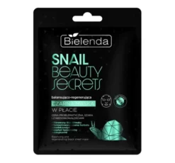Bielenda Snail Beauty Secrets balansująco-regenerująca czarna maska w płacie