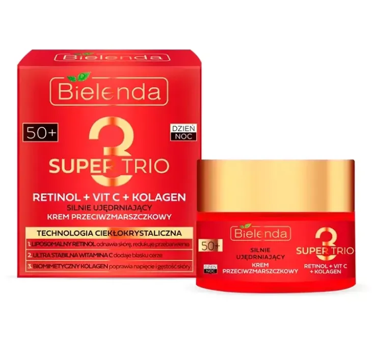 Bielenda Super Trio silnie ujędrniający krem przeciwzmarszczkowy na dzień i na noc 50+ 50 ml