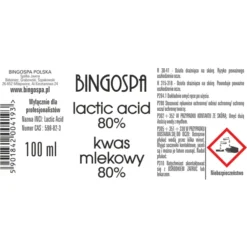 BINGOSPA kwas mlekowy 80% do pielęgnacji skóry 30 ml
